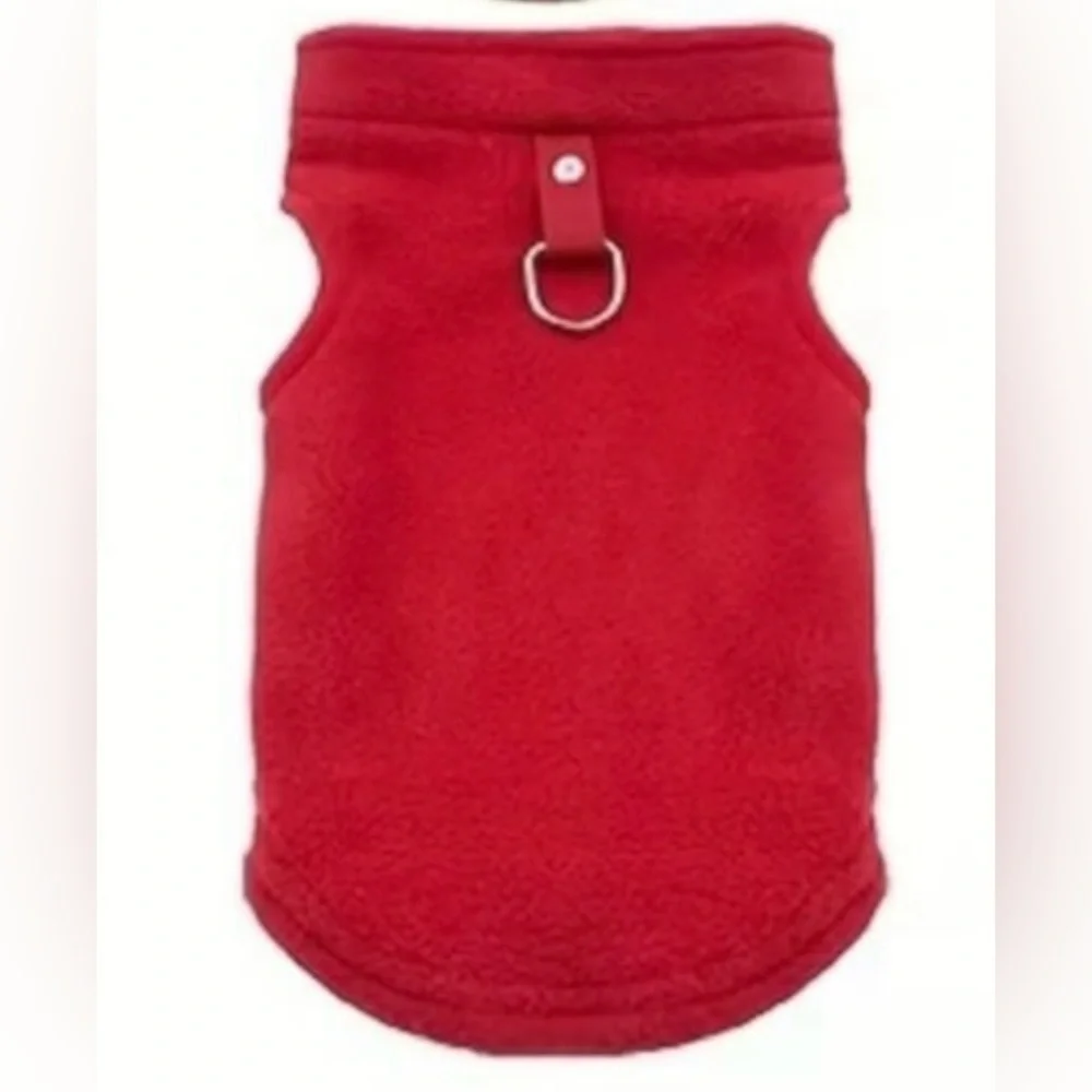 Dog Fleece Sweater Red Large